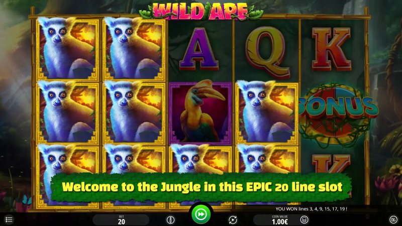 Giao diện Game nổ hũ Thabet88 Wild Ape