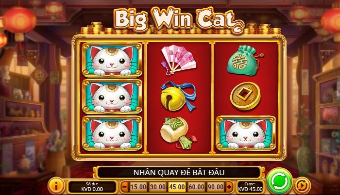 Giao diện slot game Big Win Cat